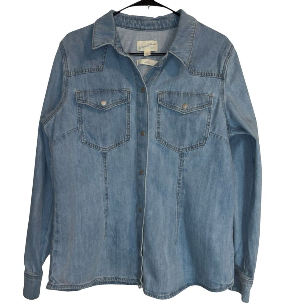 Universal Thread Chambray Denim Button Shirt Women Size 16
